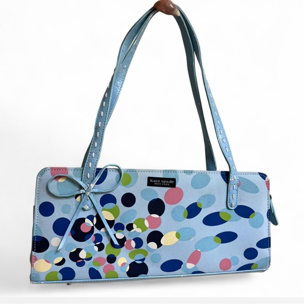 Kate Spade Blue and Pink Polka Dot Shoulder Bag